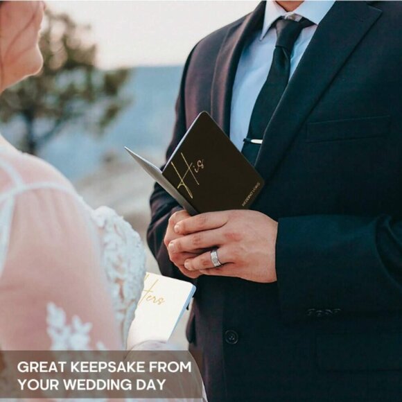 Wedding Vows His & Hers Booklet Journals 1 Black 1 White NWT - Picture 2 of 5